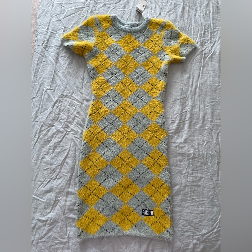 Ragged Priest Argyle Knit Dress